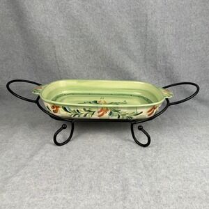 Gail Pittman Siena Southern Living at Home 16" Rectangle Baker w Iron Stand
